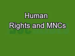 Human Rights and MNCs
