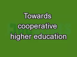 Towards cooperative higher education