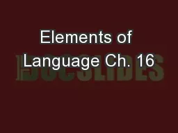 Elements of Language Ch. 16
