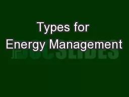 Types for Energy Management