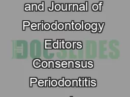 EditorsConsensusReport The American Journal of Cardiology and Journal of Periodontology