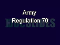 Army Regulation 70