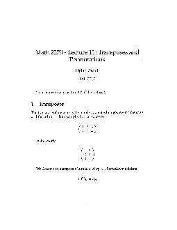 Math2270-Lecture11:TransposesandPermutationsDylanZwickFall2012Thislect
