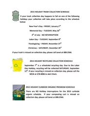 2015HOLIDAYTRASHCOLLECTIONSCHEDULE