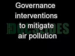Governance  interventions to mitigate air pollution