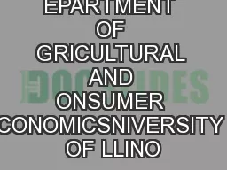 AW AND EPARTMENT OF GRICULTURAL AND ONSUMER CONOMICSNIVERSITY OF LLINO