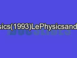 Physics(1993)LePhysicsand6BT,