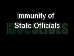 Immunity of State Officials