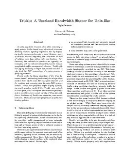 Trickle:AUserlandBandwidthShaperforUnix-likeSystemsMariusA.Eriksenmari
