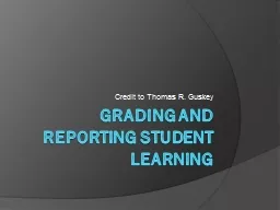 Grading and Reporting Student Learning