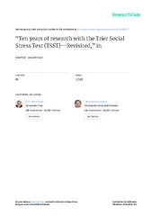 Ten years of research with the Trier Social Stress Test (TSST) 