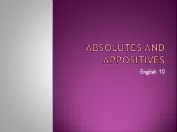 Absolutes and Appositives