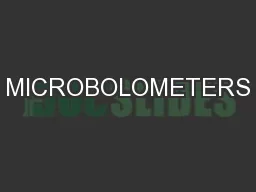 MICROBOLOMETERS