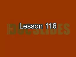 Lesson 116