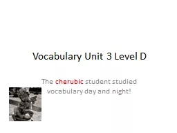 Vocabulary Unit 3 Level D