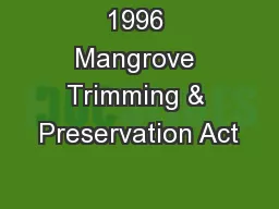 1996 Mangrove Trimming & Preservation Act