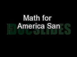 Math for America San