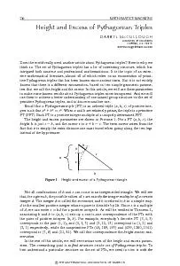 MATHEMATICSMAGAZINEHeightandExcessofPythagoreanTriplesDARRYLMcCULLOUGH