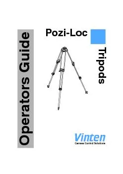 VisionPozi-LocTripodsPublication Part No. 3770-8Issue 3Copyright 