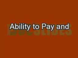 Ability to Pay and
