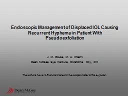 Endoscopic Management of Displaced IOL Causing Recurrent