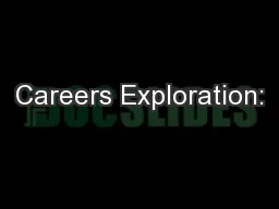 Careers Exploration:
