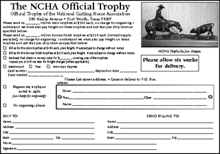 The NCHA Official Trophy