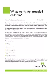 What works for troubled children?Barnardo