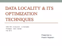 Data Locality & ITs
