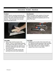 Trowels used for concrete placement and