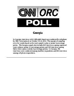 Georgia CNNORC International Poll  October  to   Likely Voter Question A Q