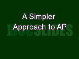 A Simpler Approach to AP