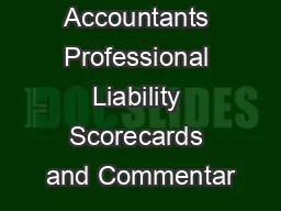 Accountants Professional Liability Scorecards and Commentar