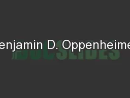 Benjamin D. Oppenheimer
