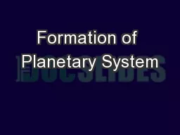 Formation of Planetary System