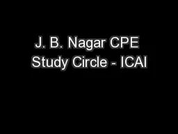 J. B. Nagar CPE Study Circle - ICAI