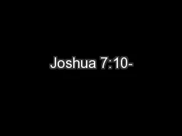 Joshua 7:10-