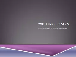 Writing Lesson