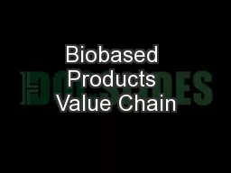 Biobased Products Value Chain