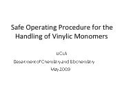 Safe Operating Procedure for the Handling of Vinylic Monome