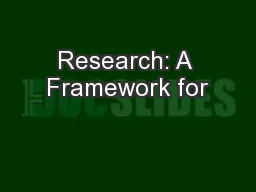 Research: A Framework for