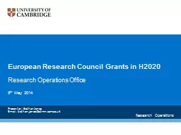 European Research Council Grants in H2020
