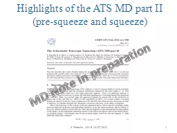 Highlights of the ATS MD part II