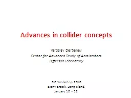 Advances  in collider concepts
