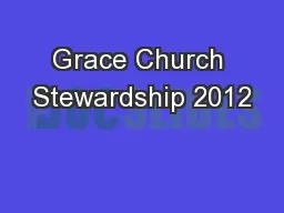 Grace Church Stewardship 2012