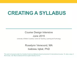 Creating a syllabus