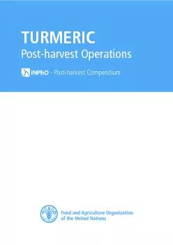 TURMERICPost-harvest Operations       - Post-harvest Compendium
