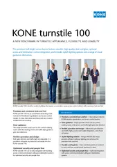 KONE turnstile 100 has an uncluttered visual design that matches KONE