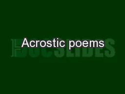 Acrostic poems