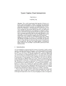 2OlegKiselyovdatatypeinthemetalanguage;interpretersrecursivelytraverse